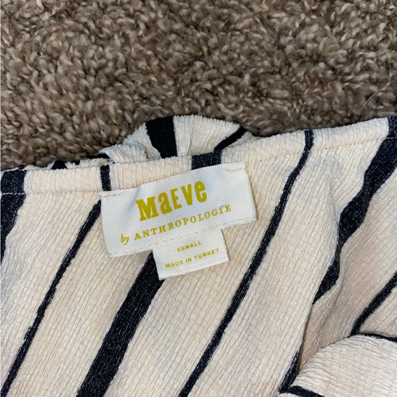 Maeve for Anthropologie Striped Ruffle Tie Waist One Shoulder Top - Picture 5 of 8
